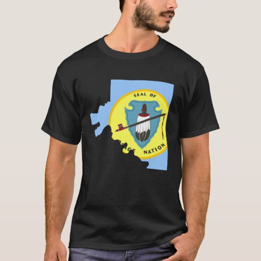 オマージュ国の国旗の地図 Tシャツ (正面)