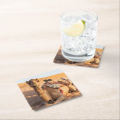 オマーンおもしろいワヒバ砂漠のラクダ スクエアペーパーコースター (インサイチュ)