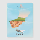 オマーンのイラスト地図の旅行ポスター (正面)