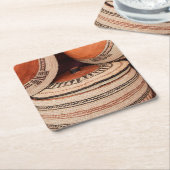 オマーンのスルタネートからラクダの籠 スクエアペーパーコースター (アングル)