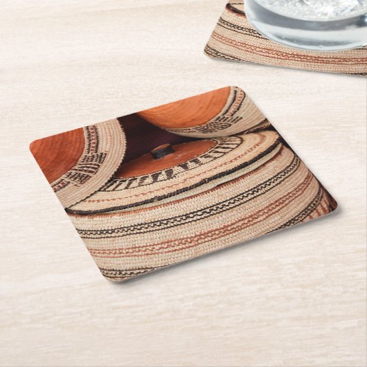 オマーンのスルタネートからラクダの籠 スクエアペーパーコースター (アングル)