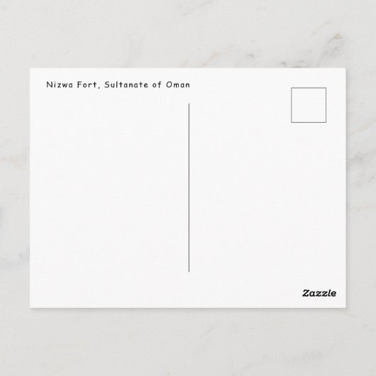 オマーンのニズワのニズワ砦 ポストカード (裏面)
