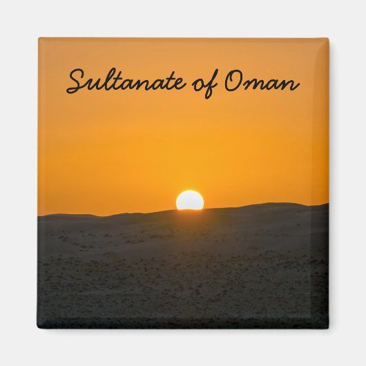 オマーンのワイバサンズ砂漠の日の出 マグネット (正面)