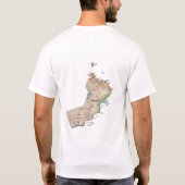 オマーンの旗+地図+テキストTシャツ Tシャツ (裏面)