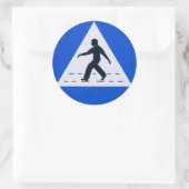 オマーンの歩行者横断歩道標識 - オマーンのマスカット ラウンドシール (バッグ)