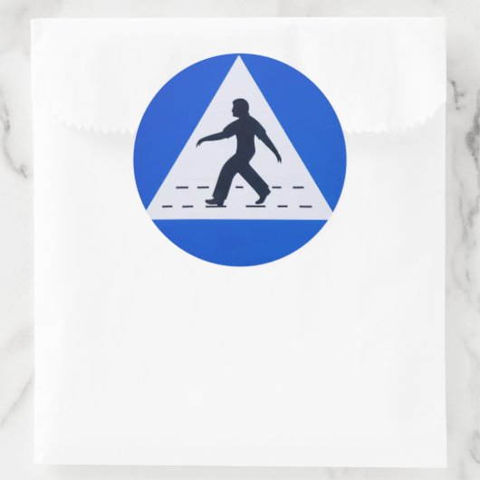 オマーンの歩行者横断歩道標識 - オマーンのマスカット ラウンドシール (バッグ)