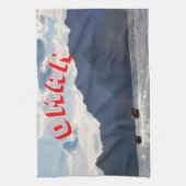 オマーンの海岸線美しい キッチンタオル (縦)