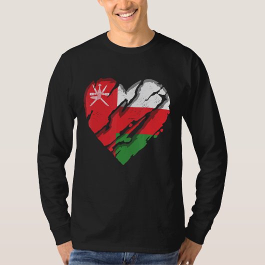 オマーンハートオマーニ国旗オマーニプライド1 Tシャツ (正面)