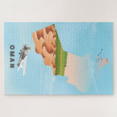 オマーン図解入りの、写真付きの地図の旅行ポスター ジグソーパズル (横)