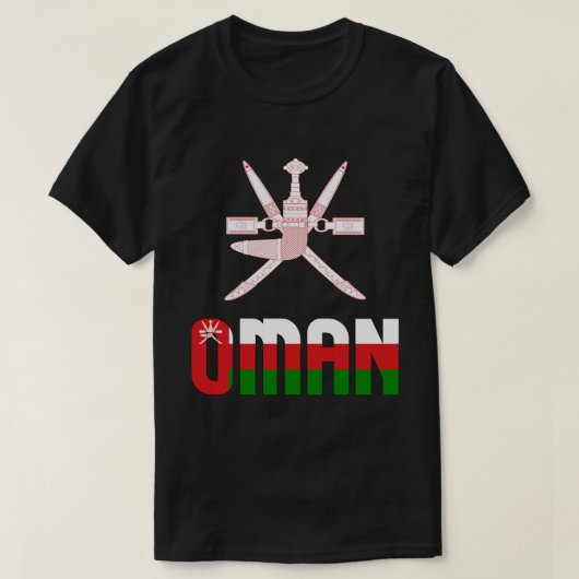 オマーン国旗と軍服の愛国心 Tシャツ (デザイン正面)