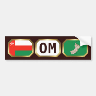 オマーン国旗地図コードバンパーステッカー バンパーステッカー