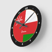 オマーン国旗 オマーン おしゃれなホーム/デザインボード時計 ラウンド壁時計 (傾斜)