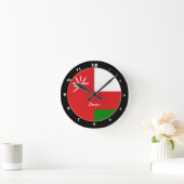 オマーン国旗 オマーン おしゃれなホーム/デザインボード時計 ラウンド壁時計 (ホーム)