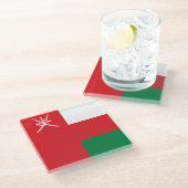 オマーン国旗 ガラスコースター (アングル)