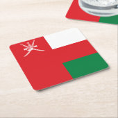 オマーン国旗 スクエアペーパーコースター (アングル)