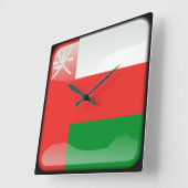 オマーン国旗 スクエア壁時計 (傾斜)