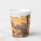 オマーン砂漠のラクダに迫る 紙コップ (左)