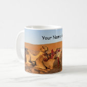 オマーン砂漠のラクダ コーヒーマグカップ (正面左)