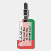 オマーン簡単ID個人国旗 ラゲッジタグ (正面縦)