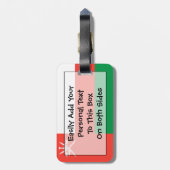 オマーン簡単ID個人国旗 ラゲッジタグ (裏面縦)