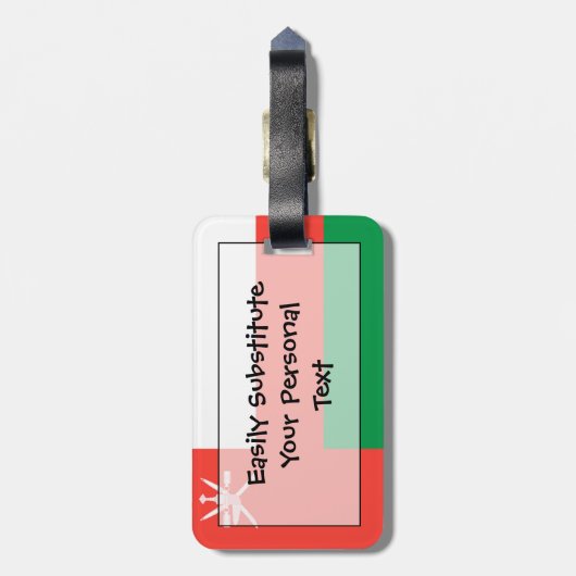 オマーン簡単ID個人国旗 ラゲッジタグ (裏面縦)