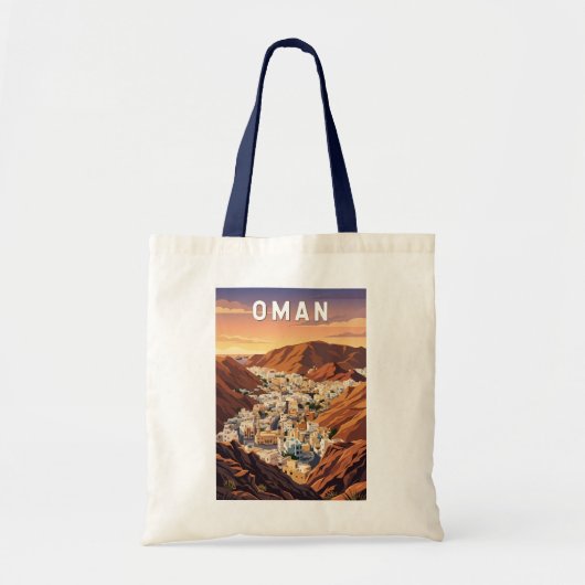 オマーン イラスト 旅行 アート ヴィンテージ トートバッグ (正面)