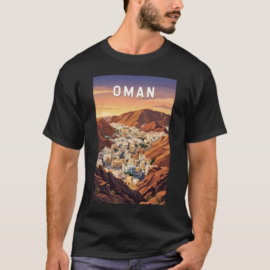 オマーン イラスト 旅行 アート ヴィンテージ Tシャツ (正面)