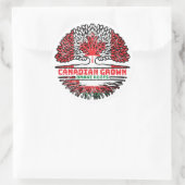 オマーン・オマニ・カナダ・ツリー・ルーツ国旗 ラウンドシール (バッグ)