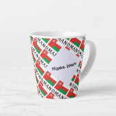 オマーン オマーニー国旗 タイル 名前入り カフェラテマグ (右アングル)