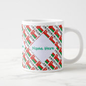 オマーン オマーン国旗 タイル緑色 個人名入れ ジャンボコーヒーマグカップ (右)