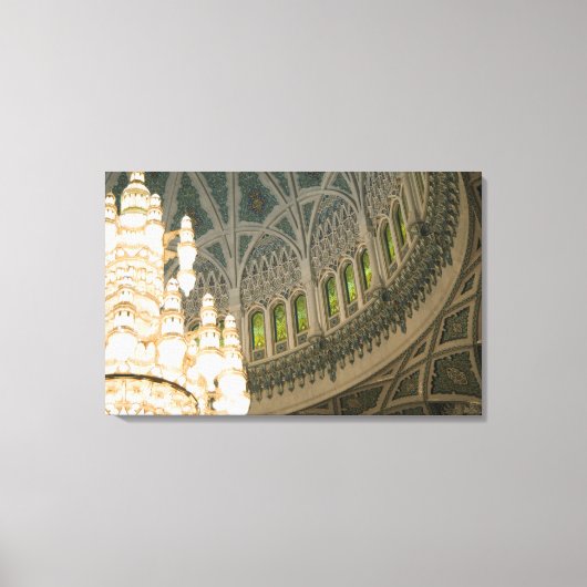 オマーン、マスカット、スルタン・カボスのモスク キャンバスプリント (正面)