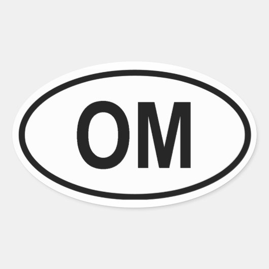 オマーン「OM」 楕円形シール (正面)