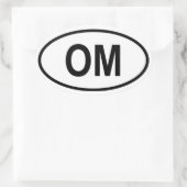 オマーン「OM」 楕円形シール (バッグ)