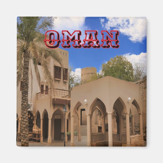 オマ伝統的ニの建築シーン マグネット (正面)