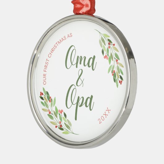 オマ・オパ初めてのクリスマス メタルオーナメント (左)