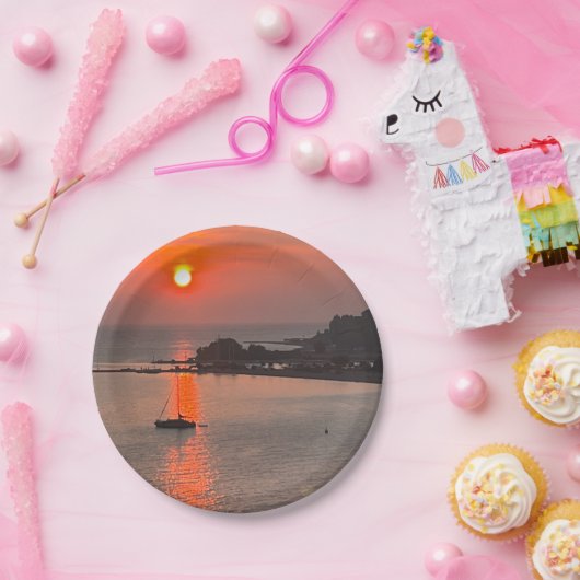 オミスクロアチアサンセットオレンジスカイ ペーパープレート (パーティー)