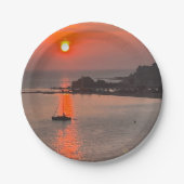 オミスクロアチアサンセットオレンジスカイ ペーパープレート (正面)