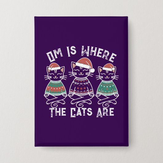 オムは猫たちがフェスティバル 缶バッジ (正面)