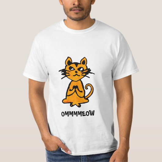 オムキャットおもしろい- Yoga Tシャツ(男性) Tシャツ (正面)