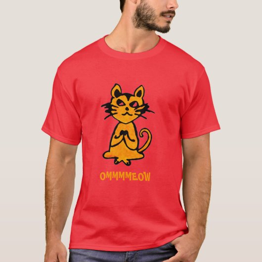 オムキャットおもしろい- Yoga Tシャツ（男性） Tシャツ (正面)