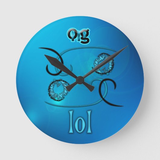 オムグ！lol ラウンド壁時計 (正面)