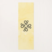 オムコンパスバラ、イエローウォーター色、オームエクササイズ ヨガマット (裏面)