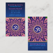 オムサインピンクマンダラヨガニューエイジビジネスカード 名刺 (正面/裏面)