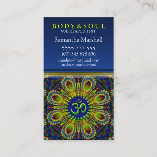 オムサインフラクタルマンダラヨガニューエイジビジネスカード 名刺 (正面)
