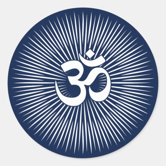 オムサインホワイトデザイン ラウンドシール (正面)