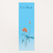 オムシャンティエレガントブルーピースロータスフラワーヨガマット ヨガマット (正面)