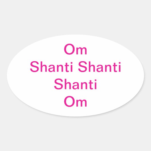 オムシャンティシャンティシャンティハンカマーアルチュンハウスヨガ 楕円形シール (正面)