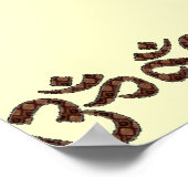 オムシンボルブラウンとクリーム付きナマステ ポスター (角)