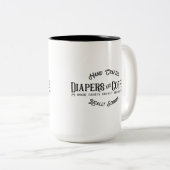 オムツとコーヒーアイロンおもしろいクレトロレストラン ツートーンマグカップ (正面右)