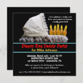 オムツケッグパーティの招待状-ニューダッドベビーパーティー 招待状 (正面/裏面)